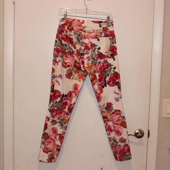 Pilcro and the Letterpress Multi Floral High Rise Skinny Jeans Women's Size 28 - Picture 6 of 13